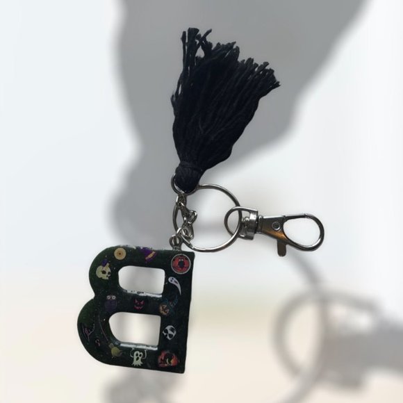 Initial B Monogram Halloween Keychain Purse Clip - Picture 4 of 4